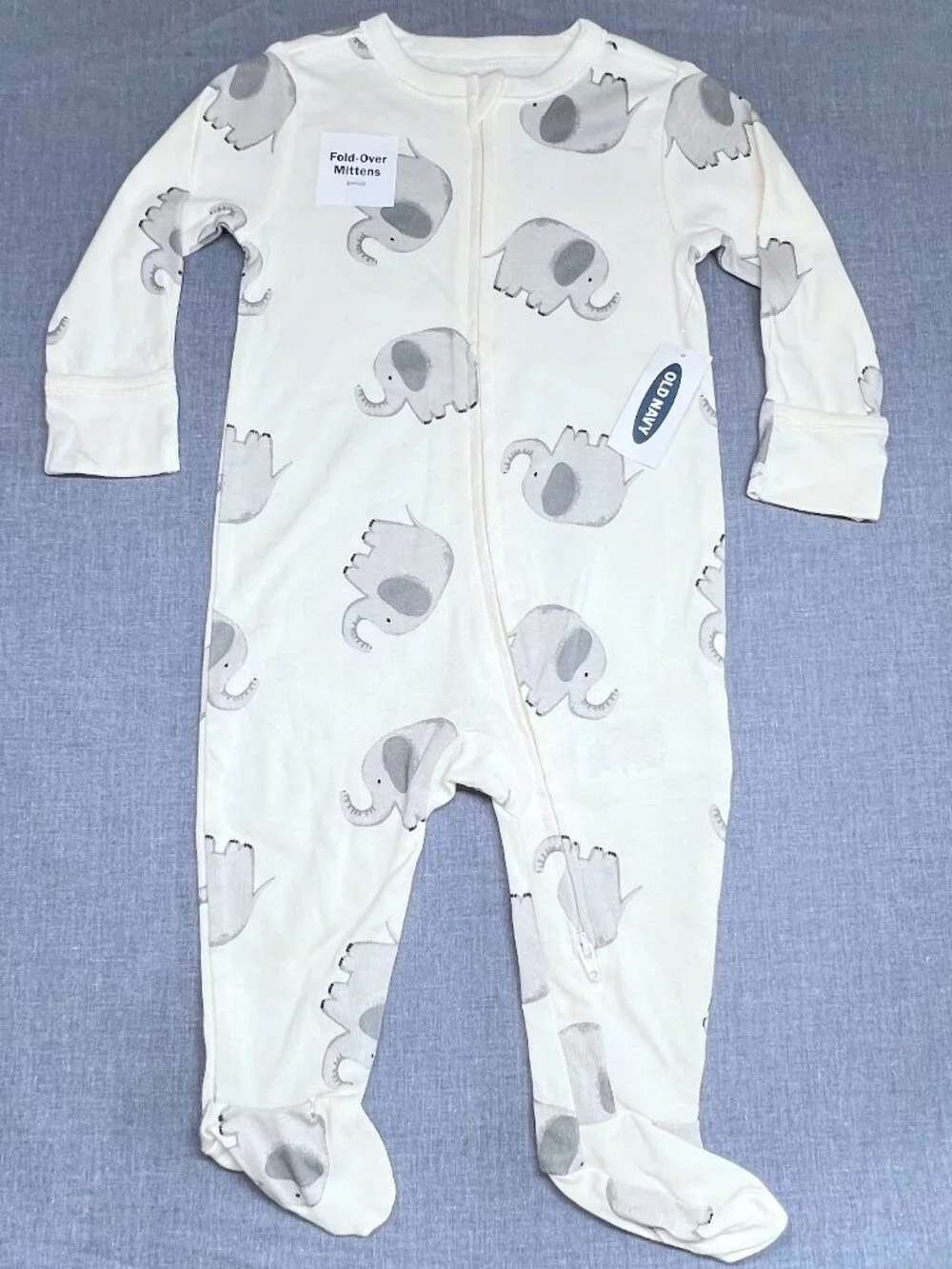 *NWT* Old Navy Sleep & Play Elephant Footed Zipper PJs Size 6-9m